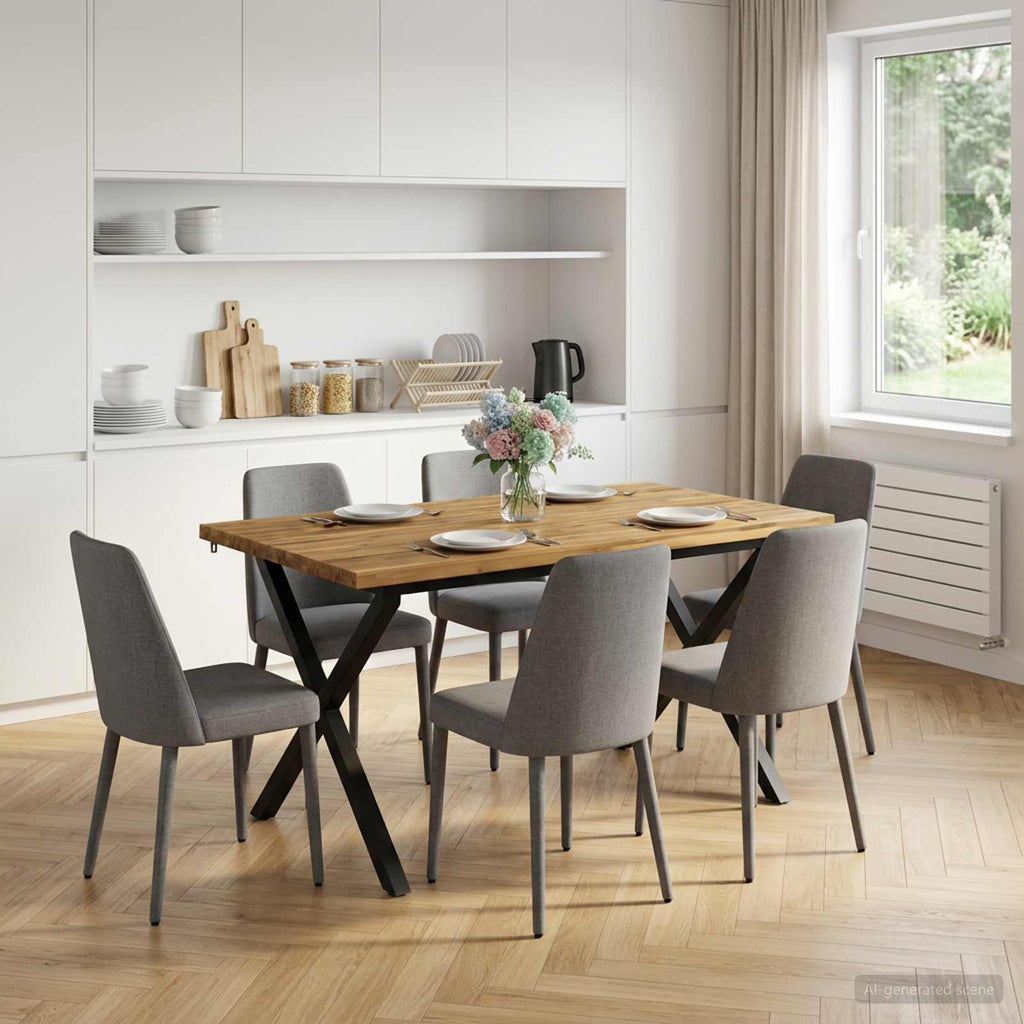 vidaXL 120 x 80 x 75 cm Lite Drewno Akacji biały i czarny Prostokątny
