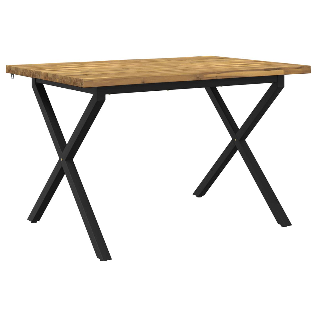 vidaXL 120 x 80 x 75 cm Lite Drewno Akacji biały i czarny Prostokątny
