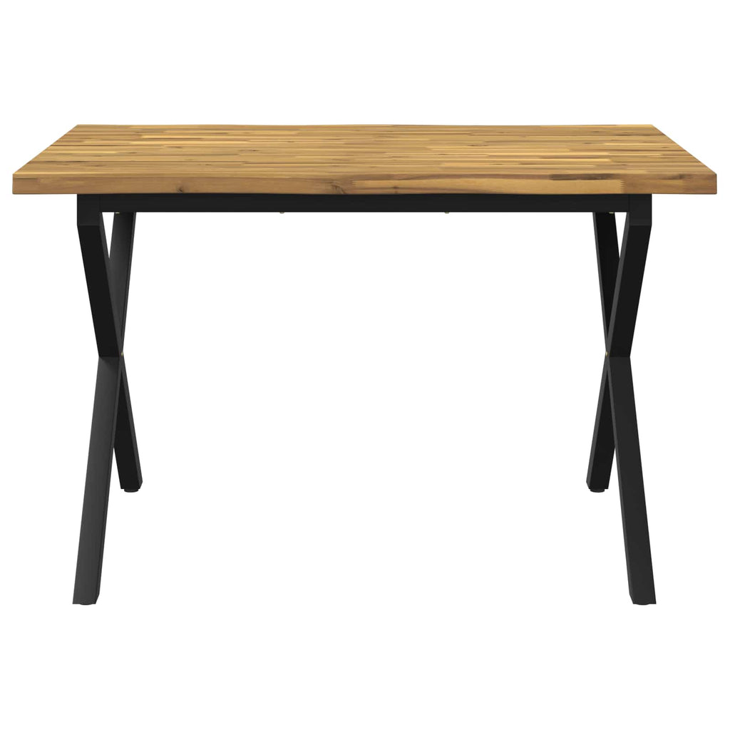 vidaXL 120 x 80 x 75 cm Lite Drewno Akacji biały i czarny Prostokątny