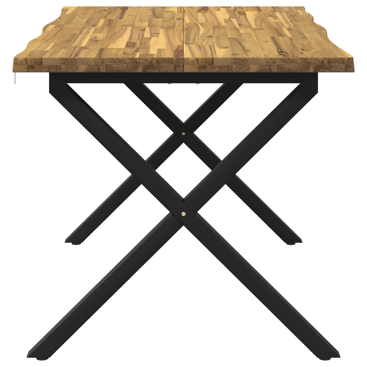 vidaXL 120 x 80 x 75 cm Lite Drewno Akacji biały i czarny Prostokątny