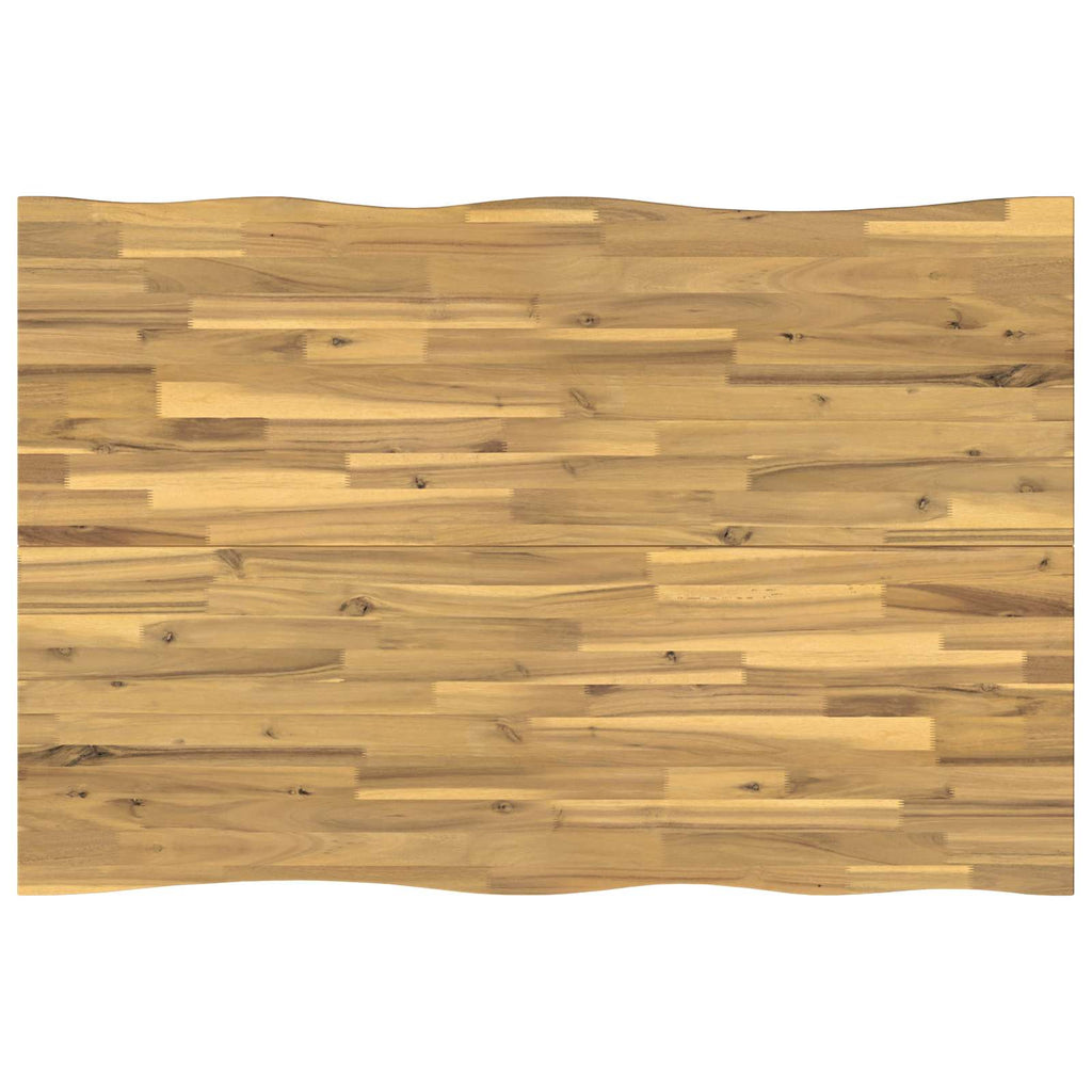 vidaXL 120 x 80 x 75 cm Lite Drewno Akacji biały i czarny Prostokątny