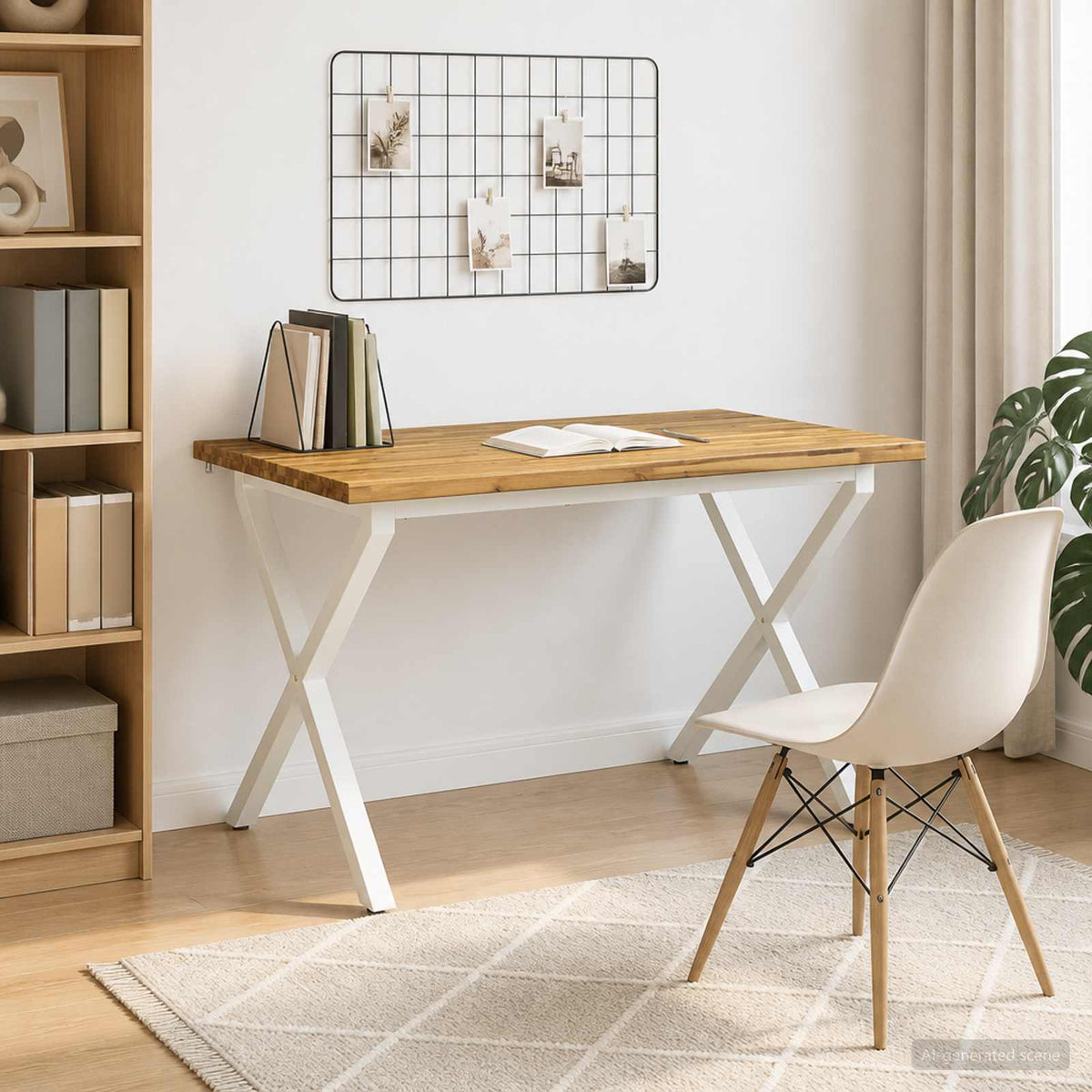 vidaXL 120 x 80 x 75 cm Lite Drewno Akacji Biały Prostokątny