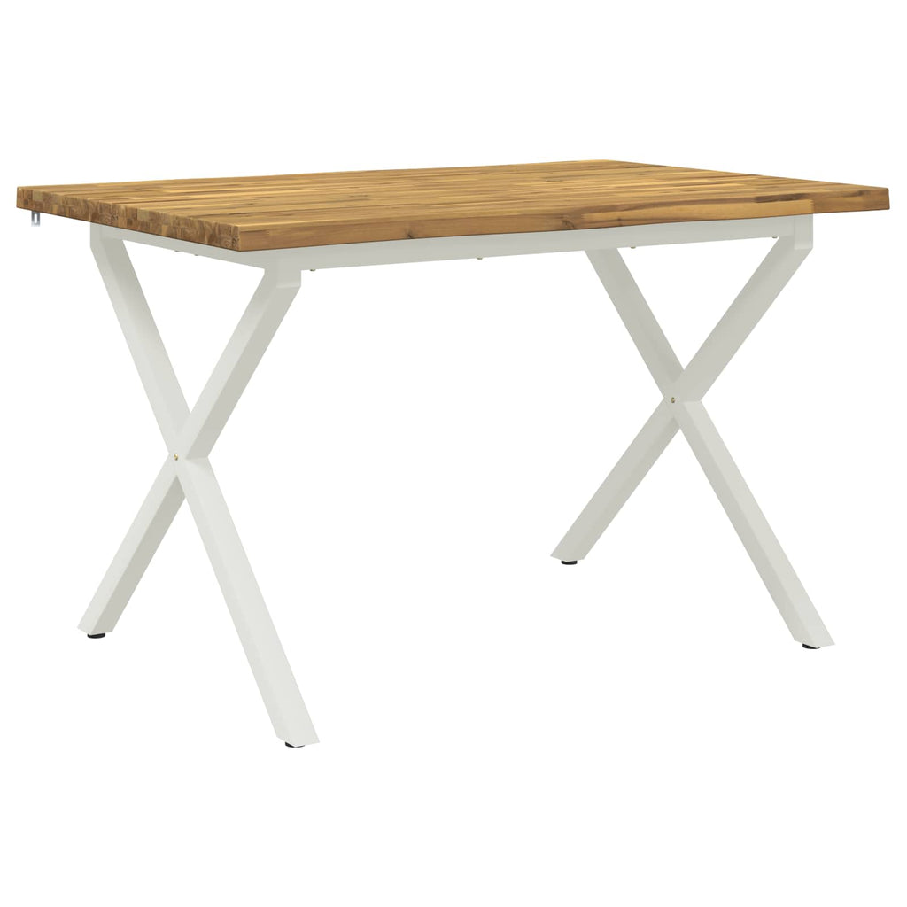 vidaXL 120 x 80 x 75 cm Lite Drewno Akacji Biały Prostokątny