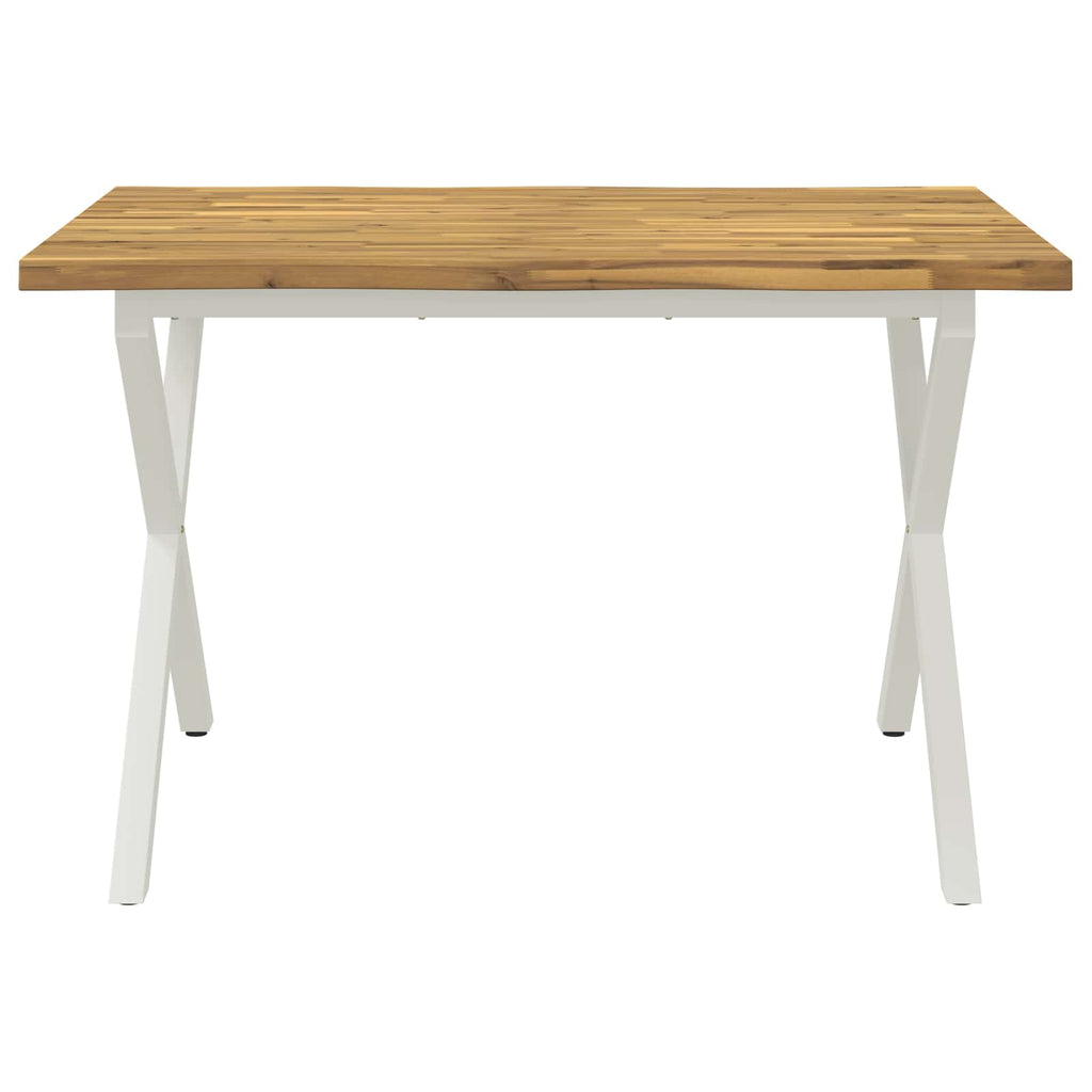 vidaXL 120 x 80 x 75 cm Lite Drewno Akacji Biały Prostokątny