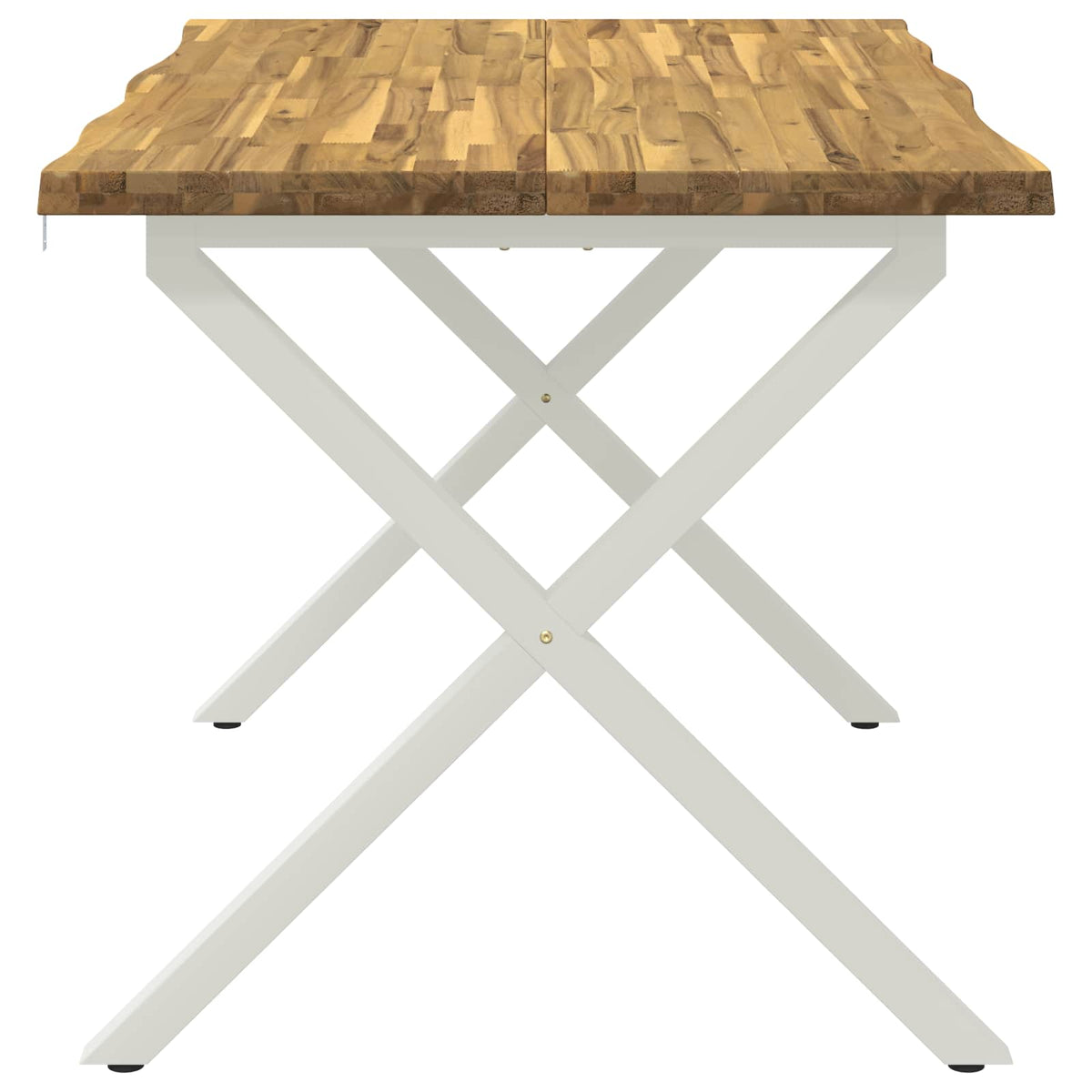 vidaXL 120 x 80 x 75 cm Lite Drewno Akacji Biały Prostokątny