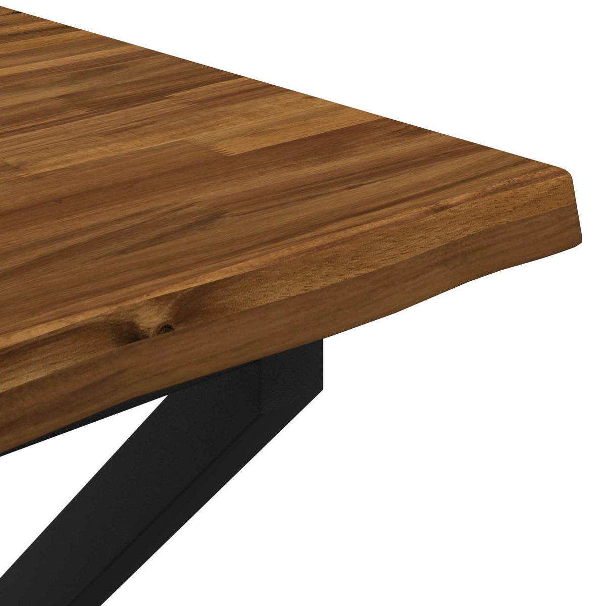 vidaXL 90 x 90 x 75 cm Lite Drewno Akacji Naturalny i czarny Kwadrat