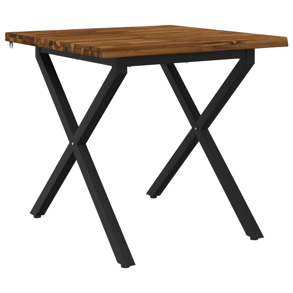 vidaXL 90 x 90 x 75 cm Lite Drewno Akacji Naturalny i czarny Kwadrat