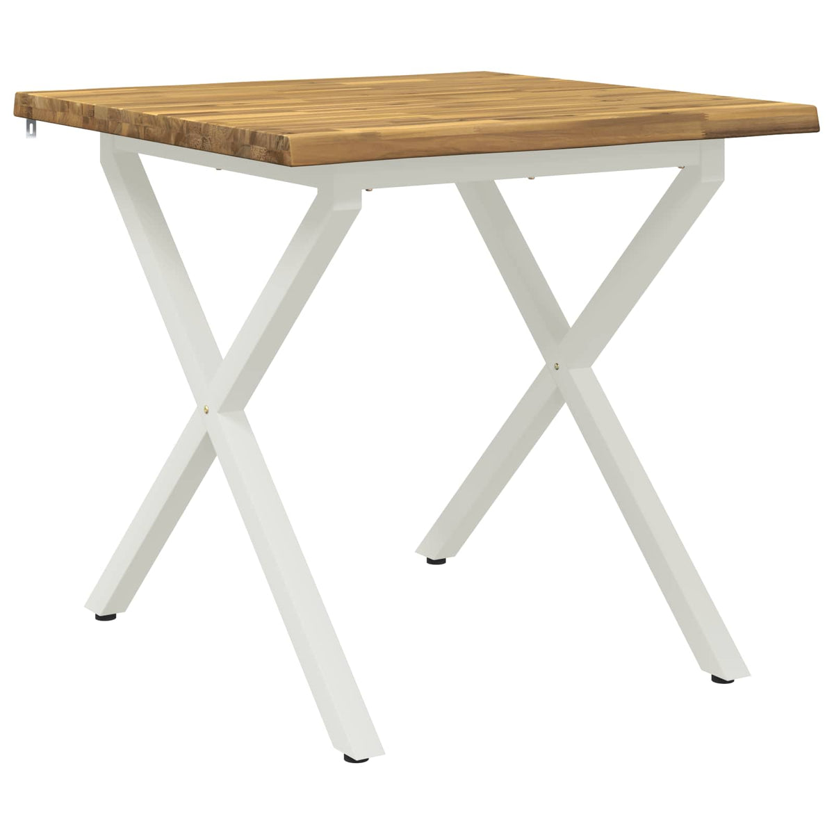 vidaXL 90 x 90 x 75 cm Lite Drewno Akacji Biały Kwadrat