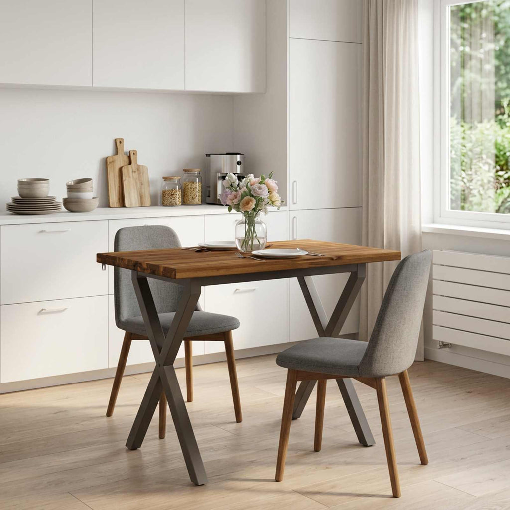 vidaXL 90 x 55 x 75 cm Lite Drewno Akacji Naturalny i kawowy