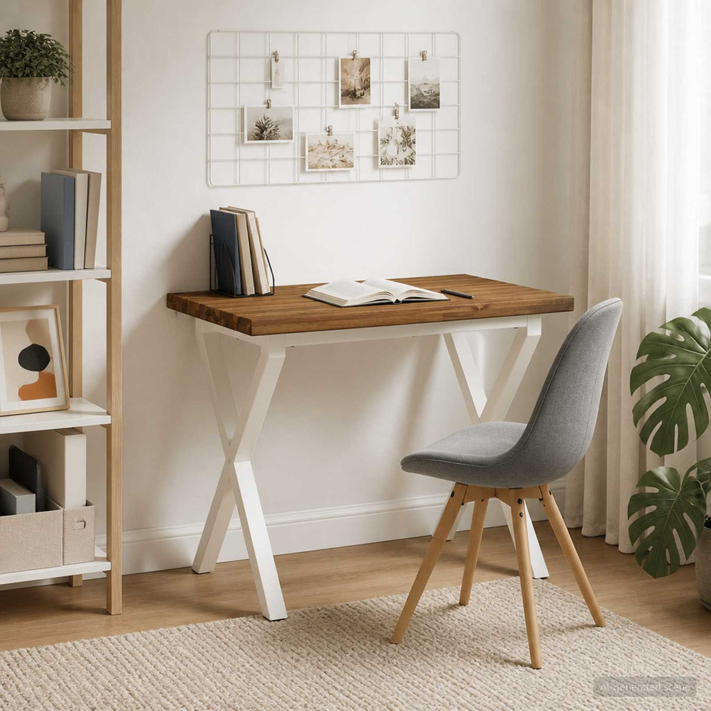 vidaXL 90 x 55 x 75 cm Lite Drewno Akacji Naturalne i białe