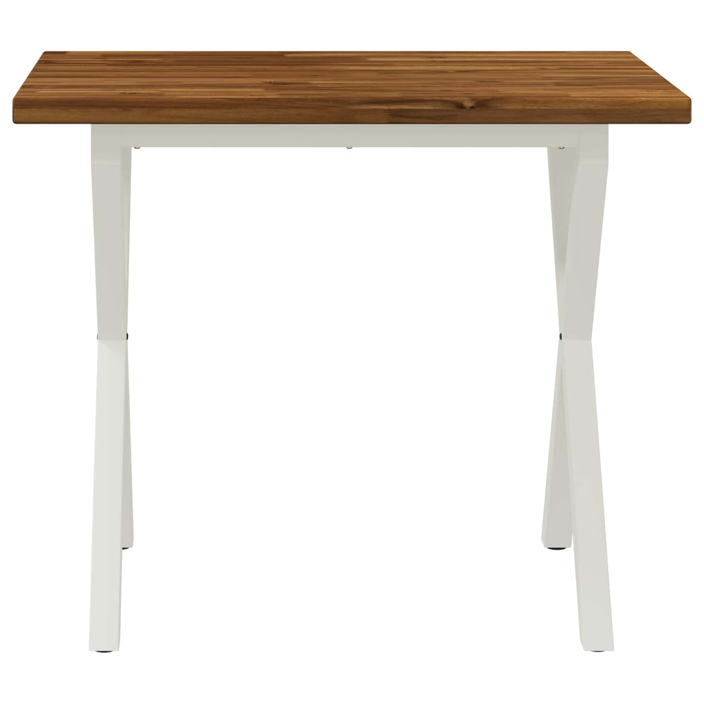 vidaXL 90 x 55 x 75 cm Lite Drewno Akacji Naturalne i białe