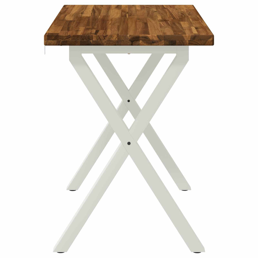 vidaXL 90 x 55 x 75 cm Lite Drewno Akacji Naturalne i białe