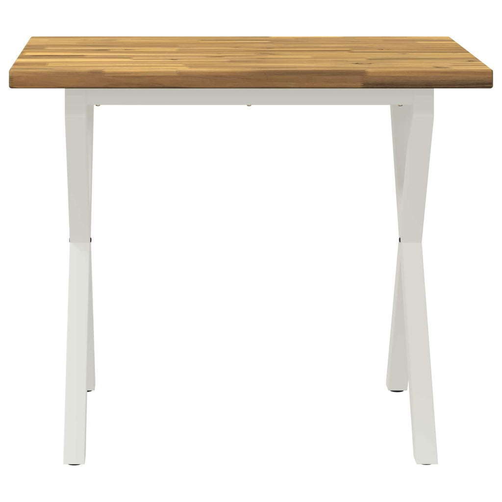 vidaXL 90 x 55 x 75 cm Lite Drewno Akacji Biały Prostokątny