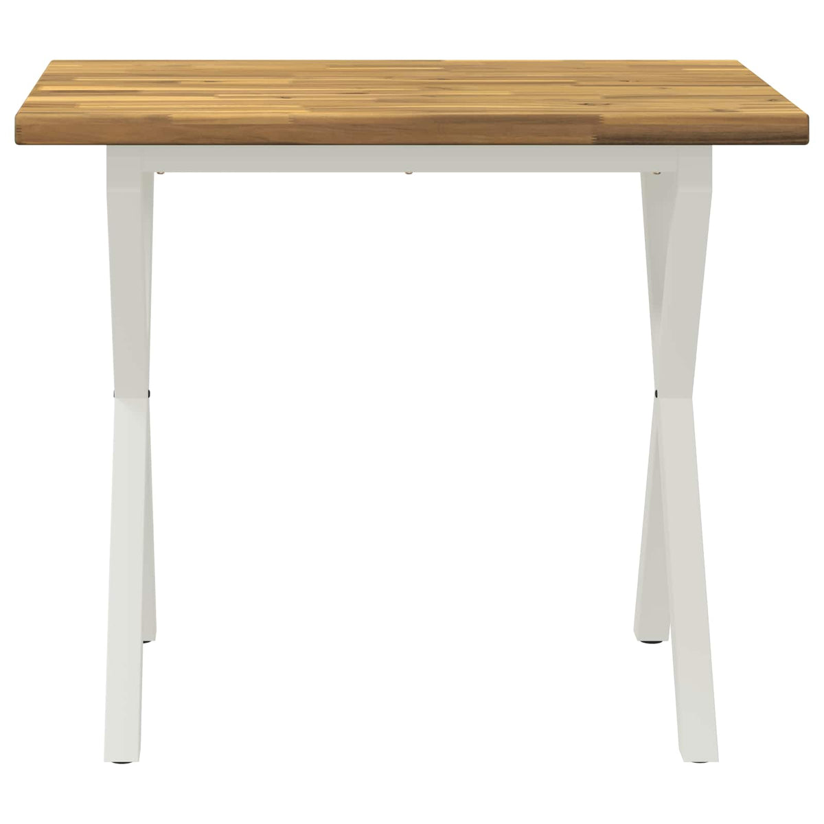 vidaXL 90 x 55 x 75 cm Lite Drewno Akacji Biały Prostokątny