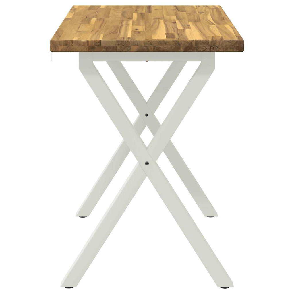 vidaXL 90 x 55 x 75 cm Lite Drewno Akacji Biały Prostokątny