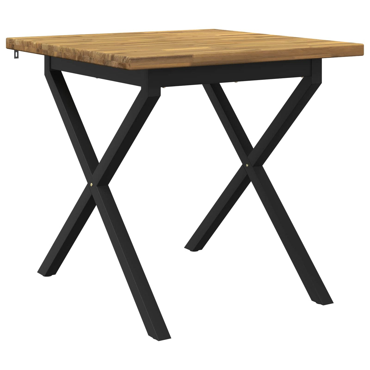 vidaXL 70 x 70 x 75 cm Lite Drewno Akacji biały i czarny Kwadrat