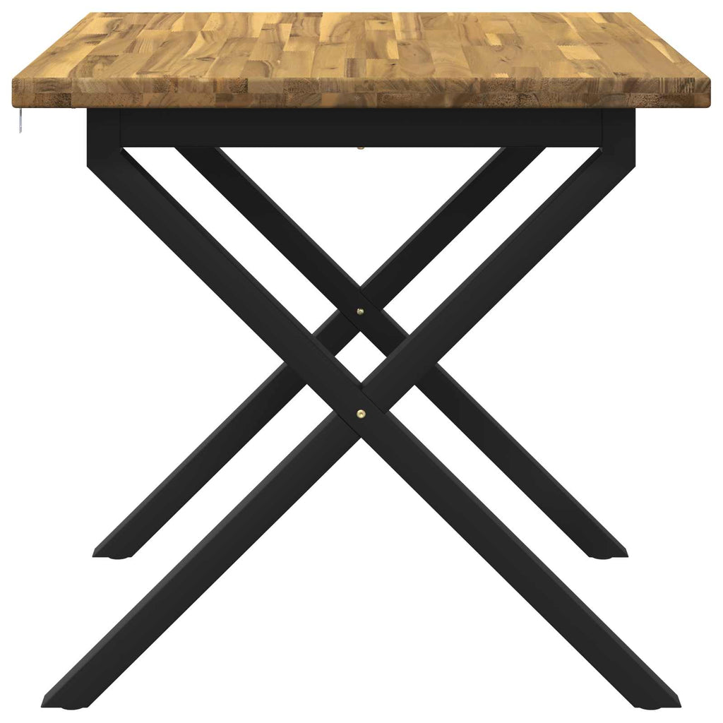 vidaXL 70 x 70 x 75 cm Lite Drewno Akacji biały i czarny Kwadrat