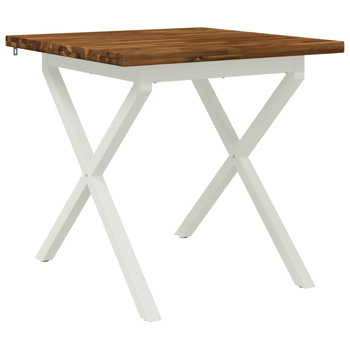 vidaXL 80 x 80 x 75 cm Lite Drewno Akacji Naturalne i białe Kwadrat