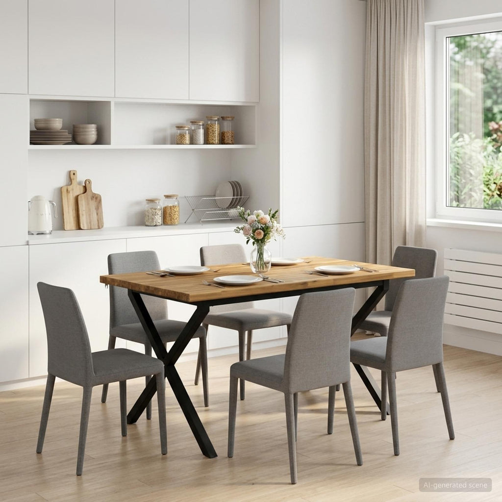 vidaXL 120 x 80 x 75 cm Lite Drewno Akacji biały i czarny Prostokątny