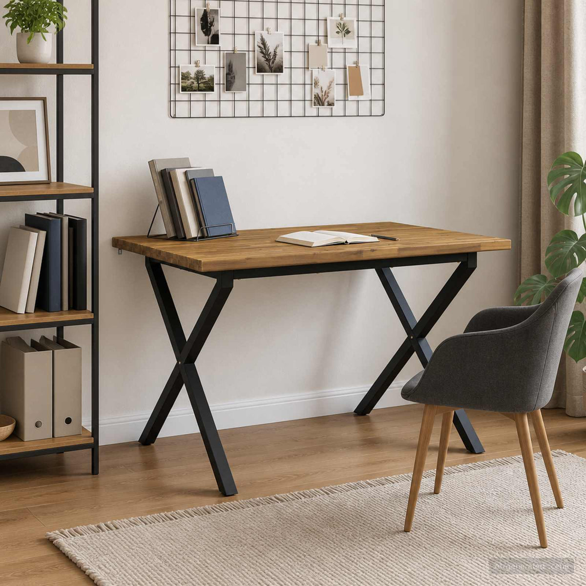 vidaXL 120 x 80 x 75 cm Lite Drewno Akacji biały i czarny Prostokątny