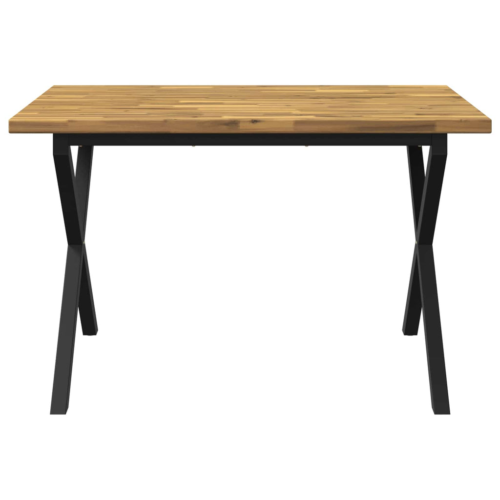 vidaXL 120 x 80 x 75 cm Lite Drewno Akacji biały i czarny Prostokątny