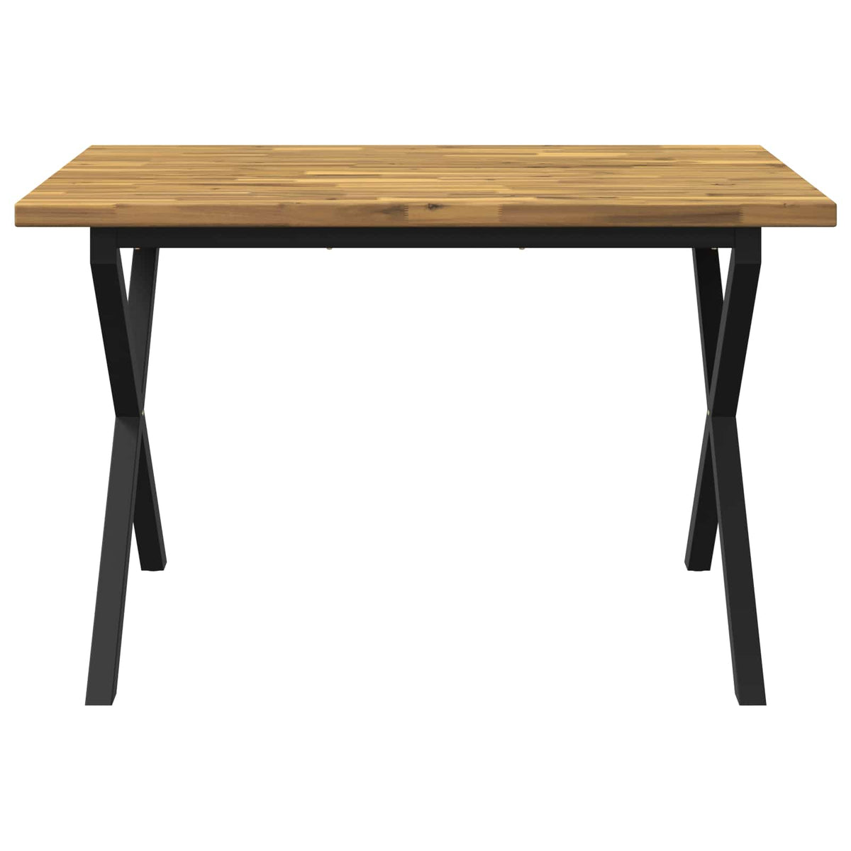 vidaXL 120 x 80 x 75 cm Lite Drewno Akacji biały i czarny Prostokątny