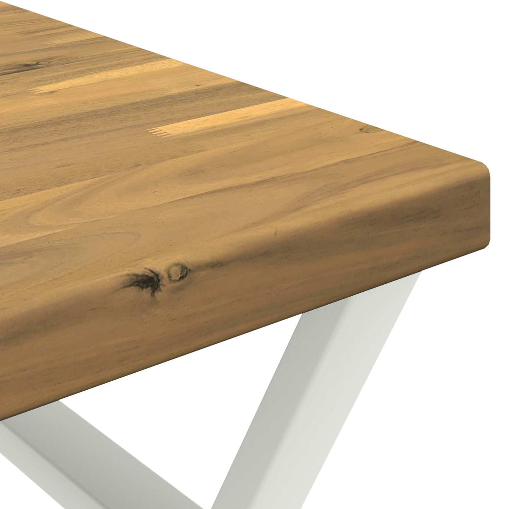 vidaXL Półka do umywalki z naturalnym brzegiem Biały 100 x 50 x 24 cm