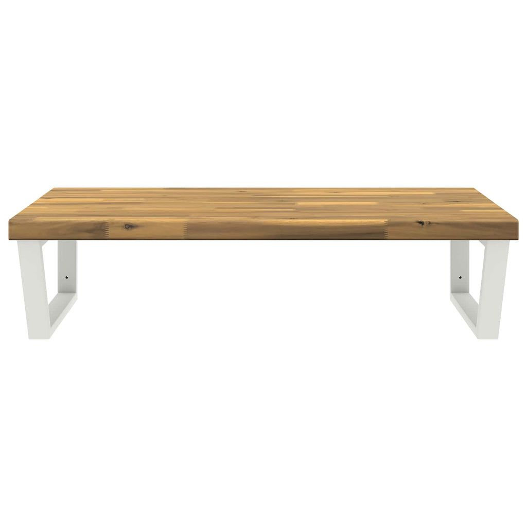 vidaXL Półka do umywalki z naturalnym brzegiem Biały 100 x 50 x 24 cm