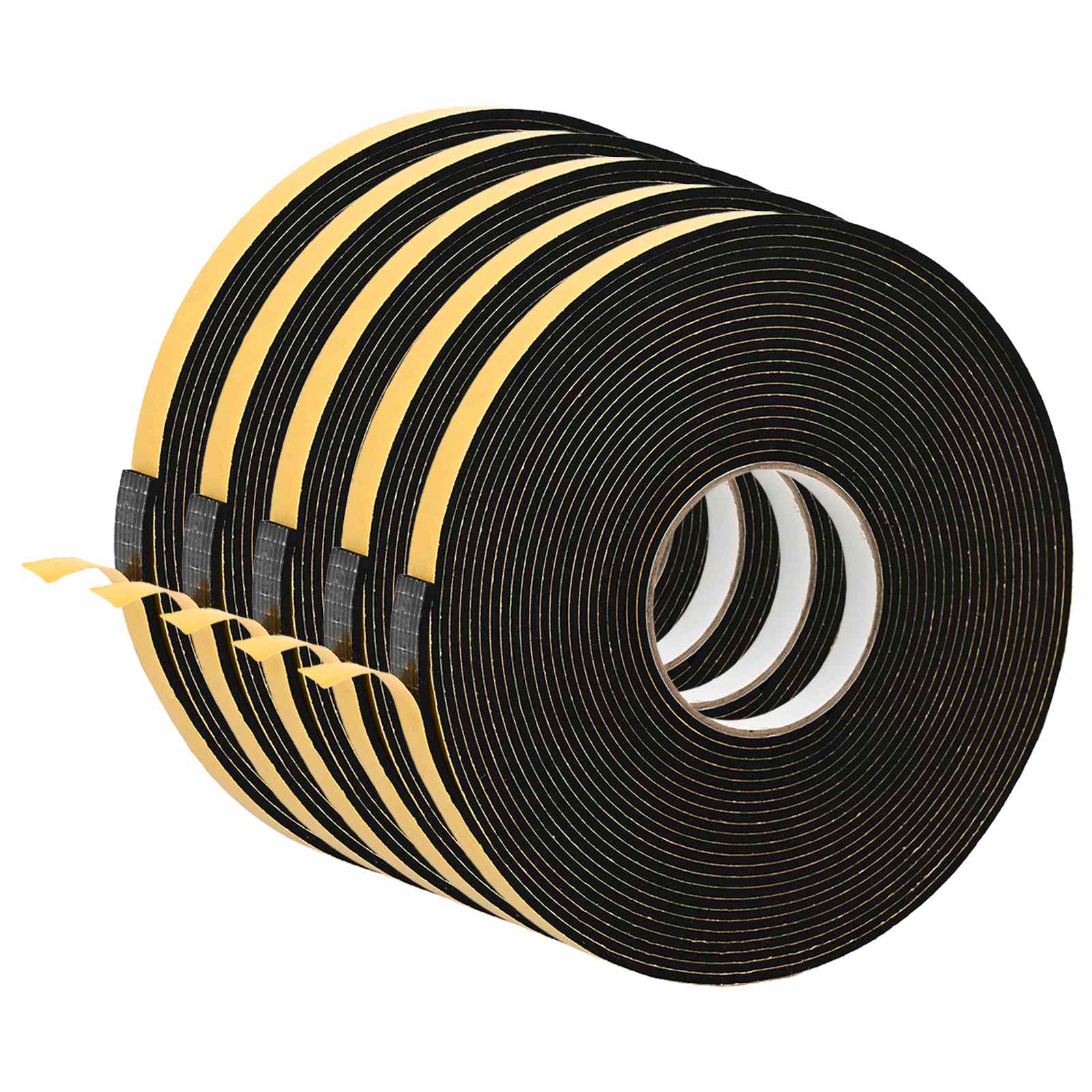 vidaXL Taśma samoprzylepna z pianki 5 pcs Czarny 15mm x 10m Pianka CR