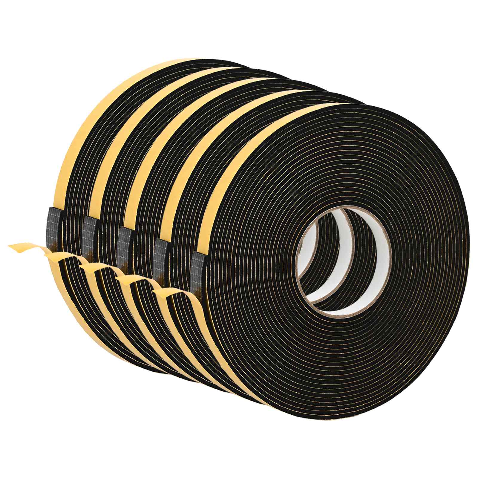 vidaXL Taśma samoprzylepna z pianki 5 pcs Czarny 15mm x 10m Pianka CR