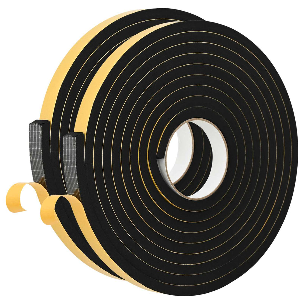 vidaXL Taśma samoprzylepna z pianki 2 pcs Czarny 15mm x 5m Pianka CR