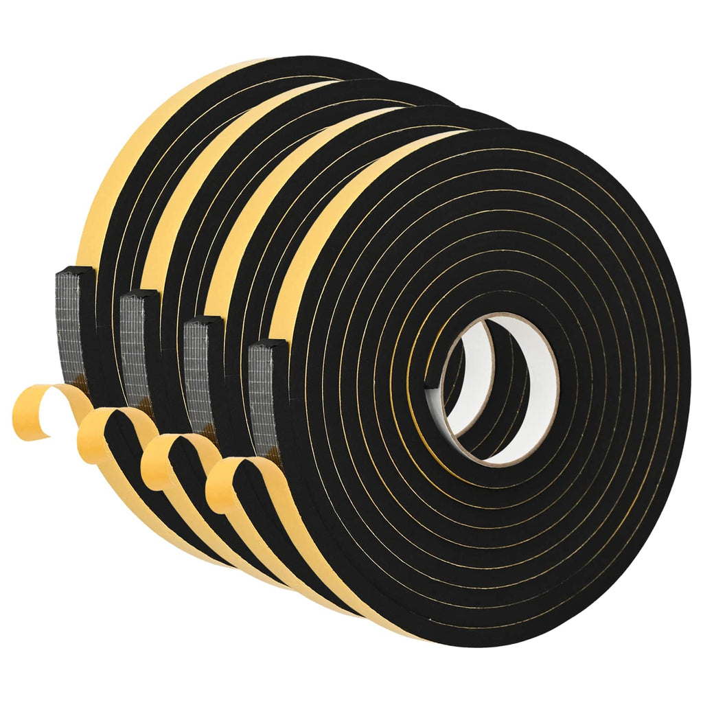 vidaXL Taśma samoprzylepna z pianki 4 pcs Czarny 15mm x 5m Pianka CR
