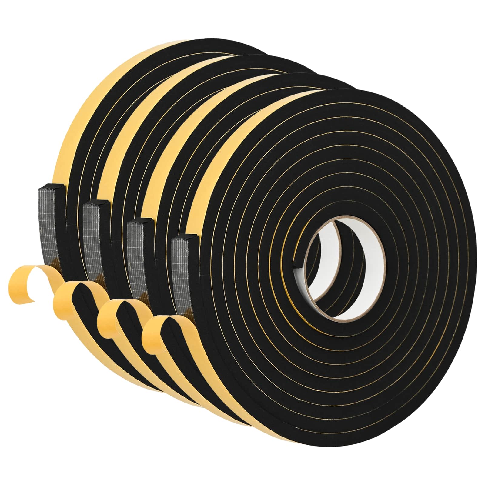 vidaXL Taśma samoprzylepna z pianki 4 pcs Czarny 20mm x 5m Pianka CR