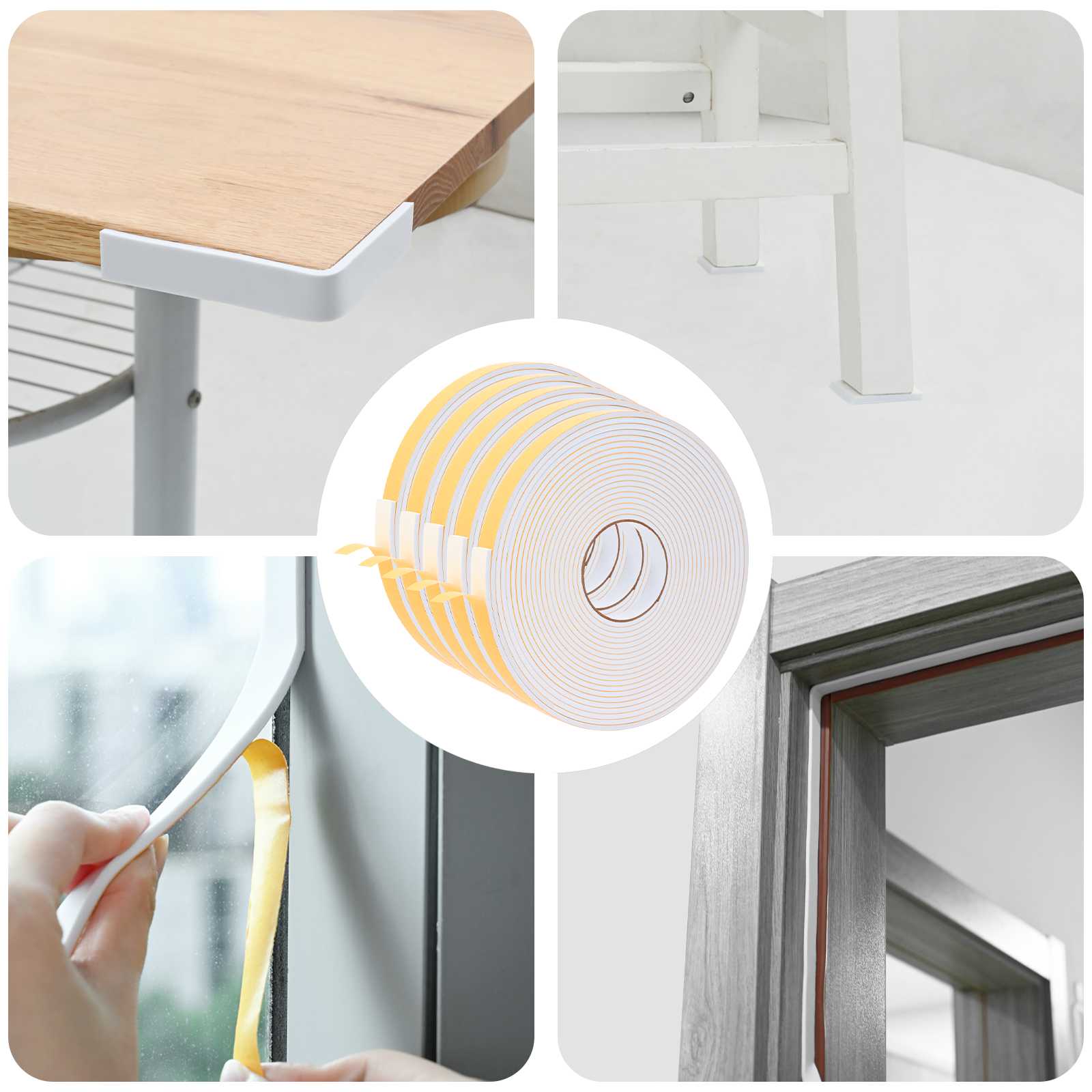 vidaXL Taśma samoprzylepna z pianki 5 pcs Biały 20mm x 10m Pianka CR