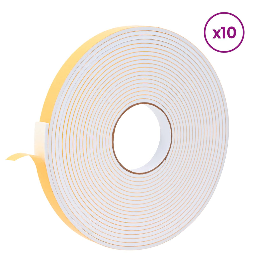 vidaXL Taśma samoprzylepna z pianki 10 pcs Biały 20mm x 10m Pianka CR