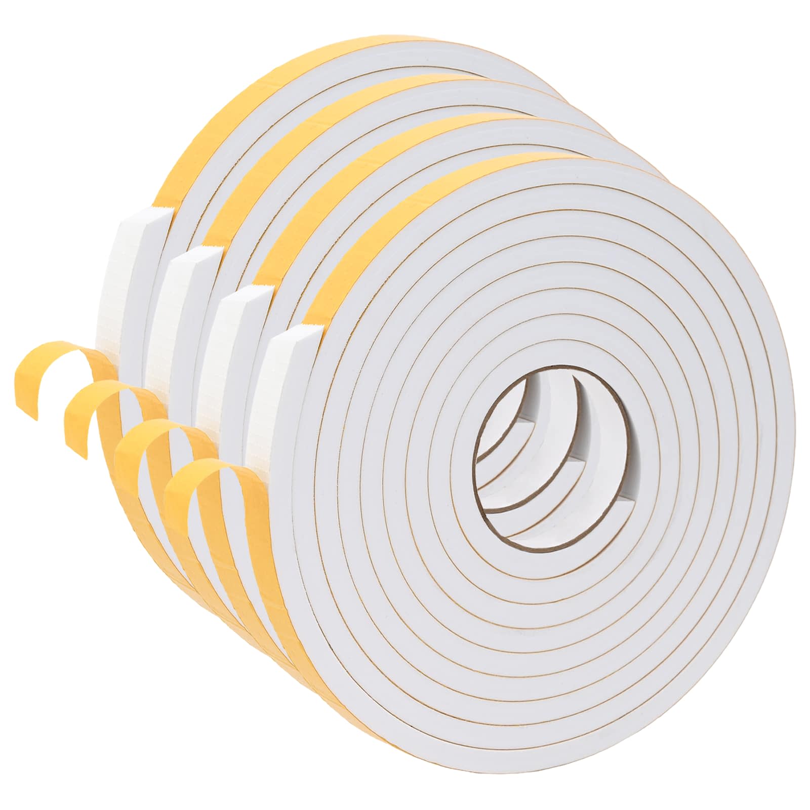 vidaXL Taśma samoprzylepna z pianki 4 pcs Biały 20mm x 5m Pianka CR