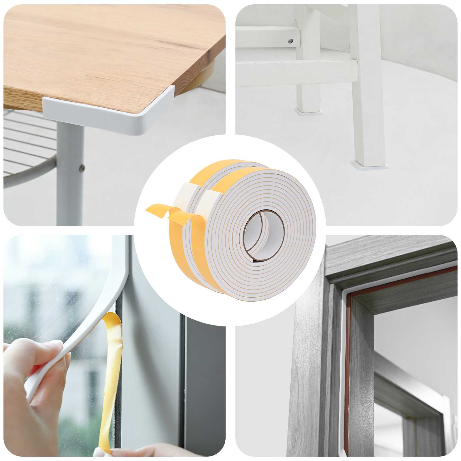 vidaXL Taśma samoprzylepna z pianki 2 pcs Biały 30mm x 5m Pianka CR