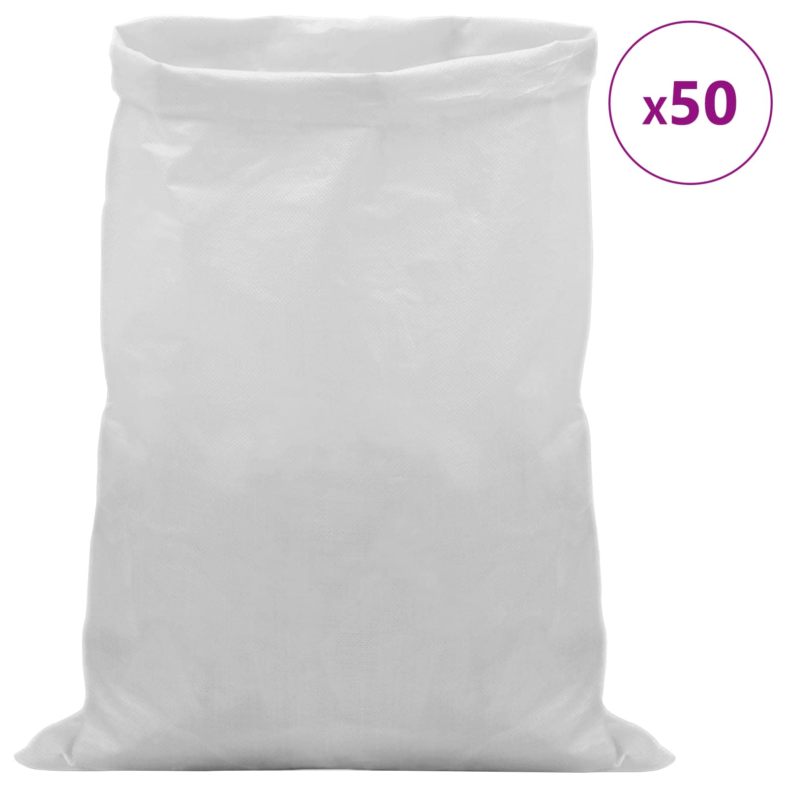 vidaXL Worki w plecionce 50 pcs Biały 30 x 45 cm PP