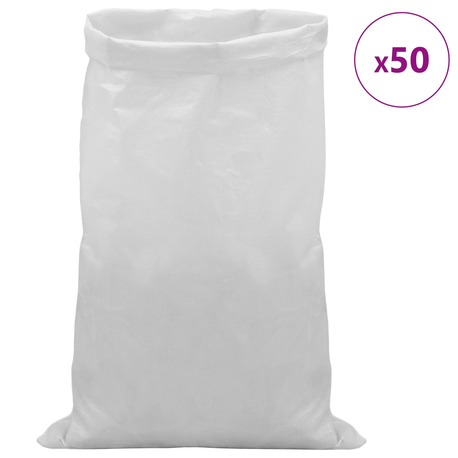 vidaXL Worki w plecionce 50 pcs Biały 60 x 110 cm PP