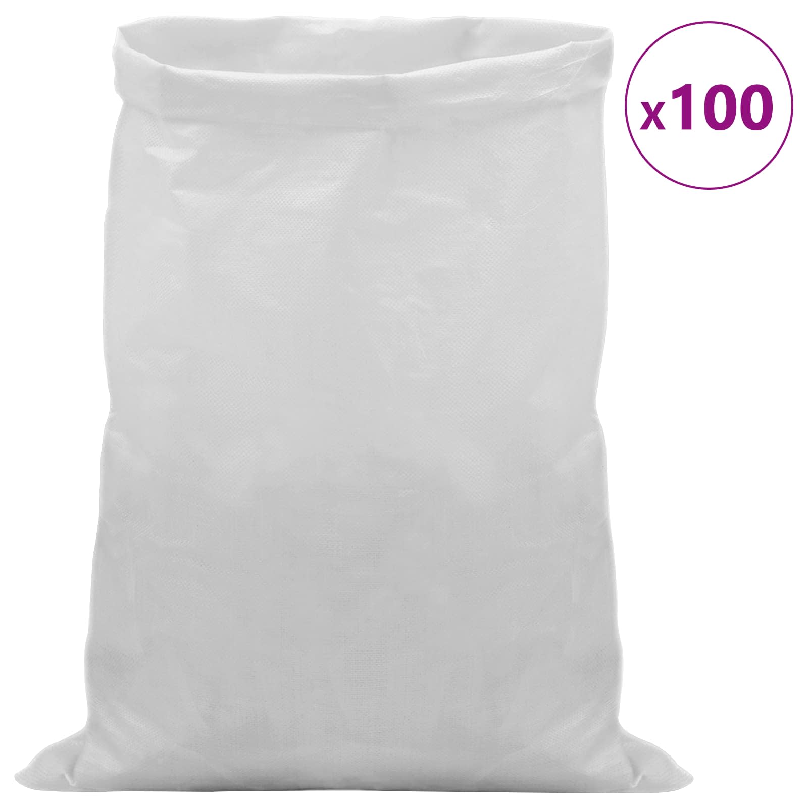 vidaXL Worki w plecionce 100 pcs Biały 40 x 60 cm PP