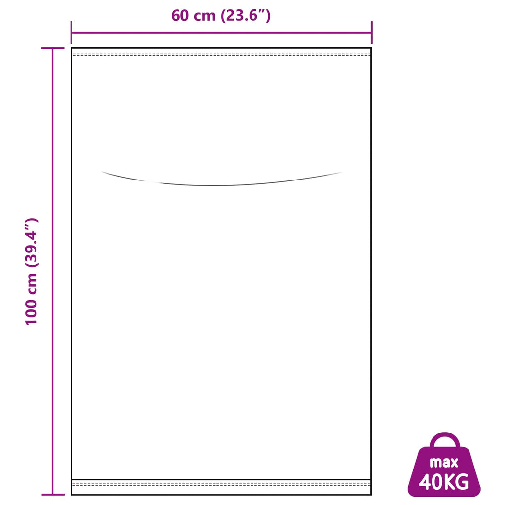 vidaXL Worki w plecionce 100 pcs Biały 60 x 100 cm PP