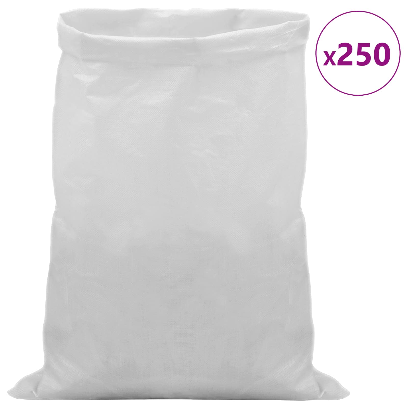 vidaXL Worki w plecionce 250 pcs Biały 40 x 60 cm PP