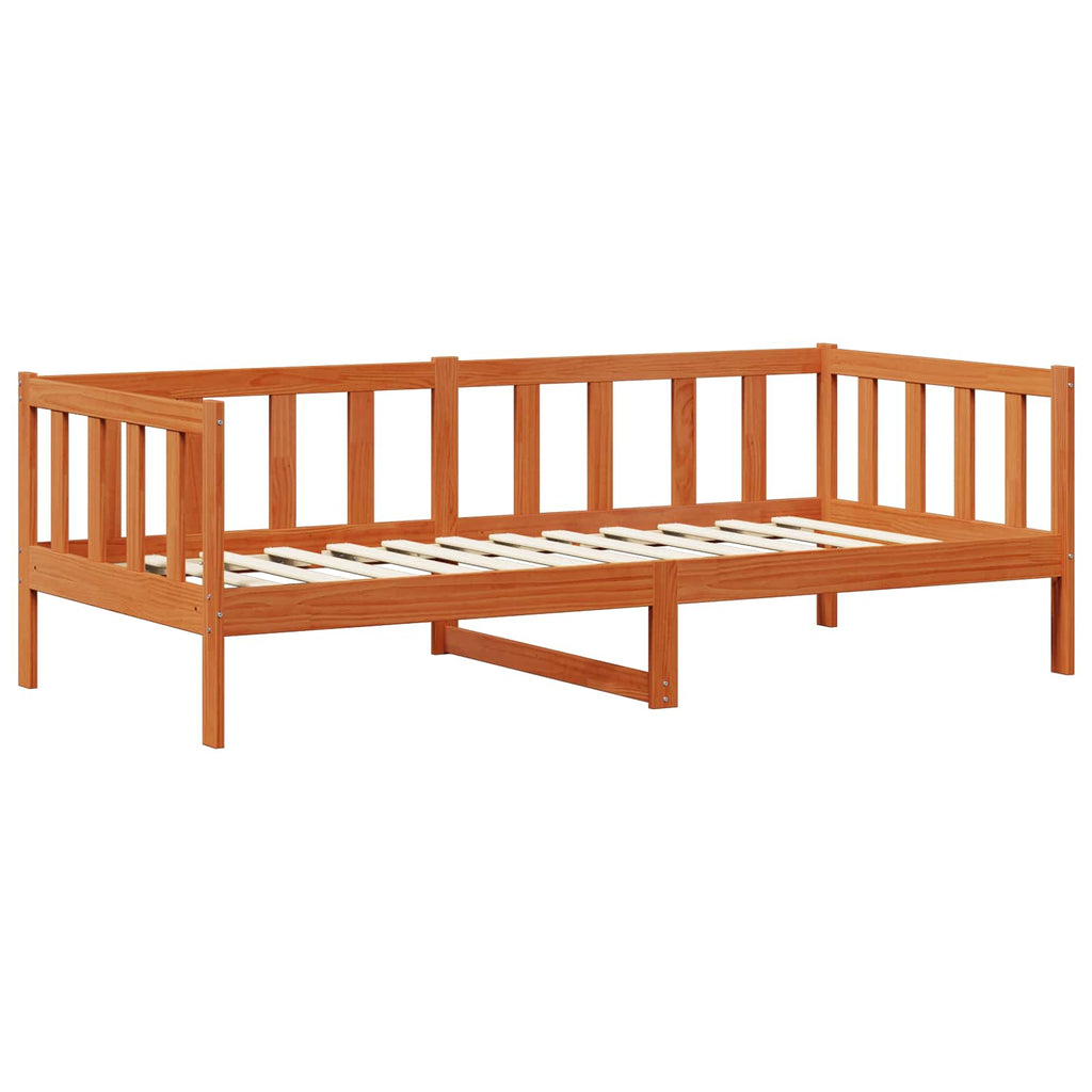 vidaXL Łóżko dzienne z materacem Brązowy i biały wosk 90 x 200 cm