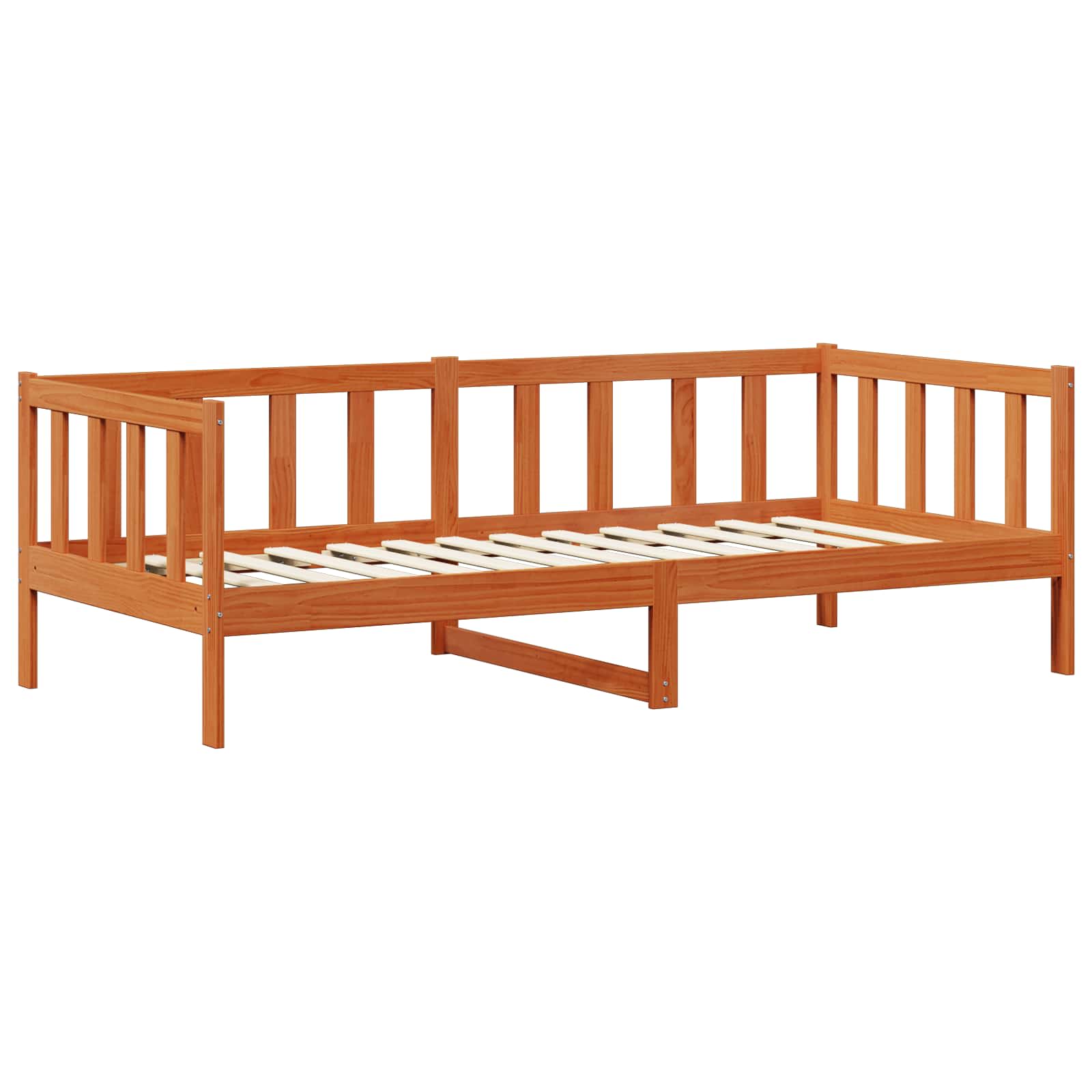 vidaXL Łóżko dzienne z materacem Brązowy i biały wosk 90 x 200 cm