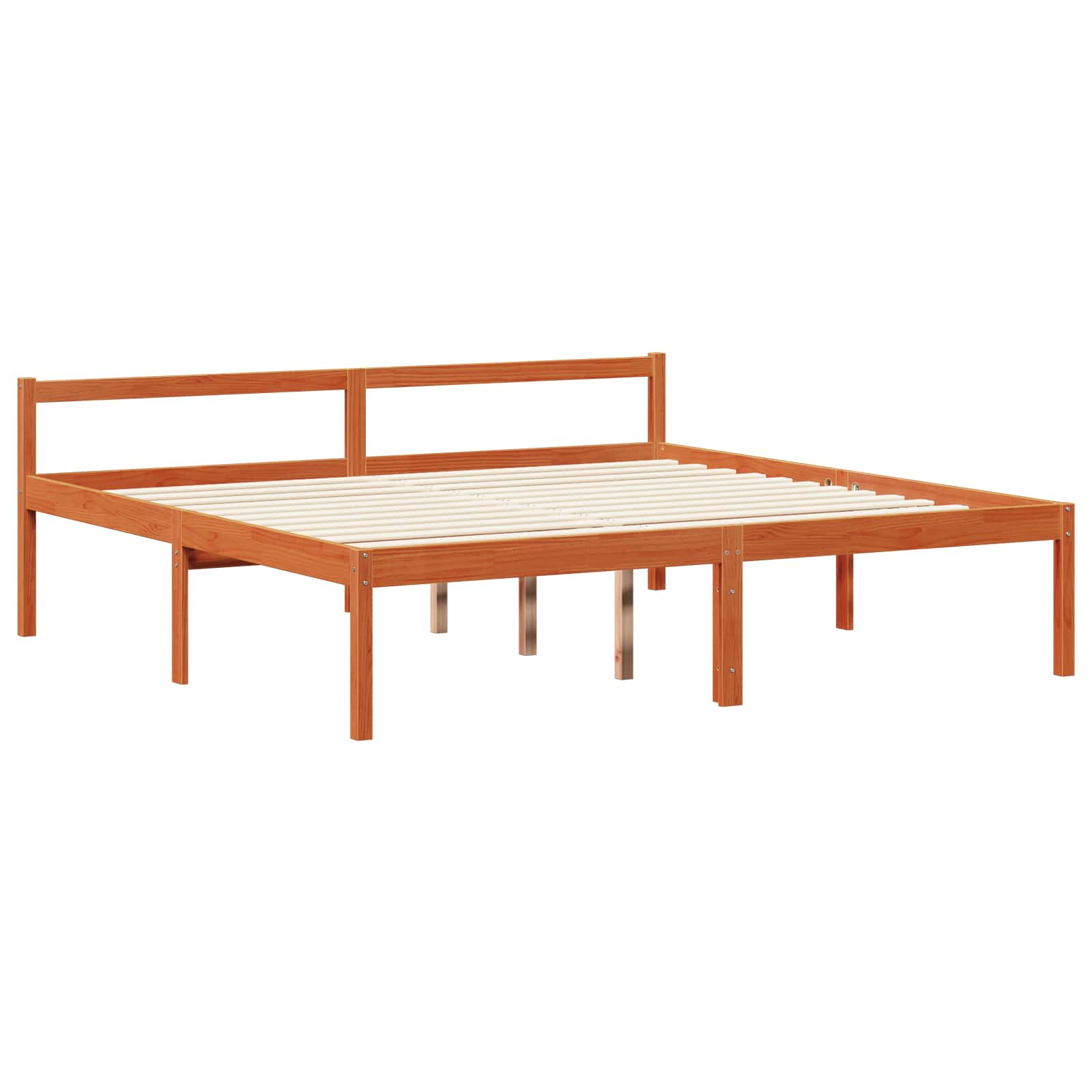 vidaXL Ramka łóżka Z zagłówkiem 2 pcs Woskowy Brąz Lite drewno sosnowe