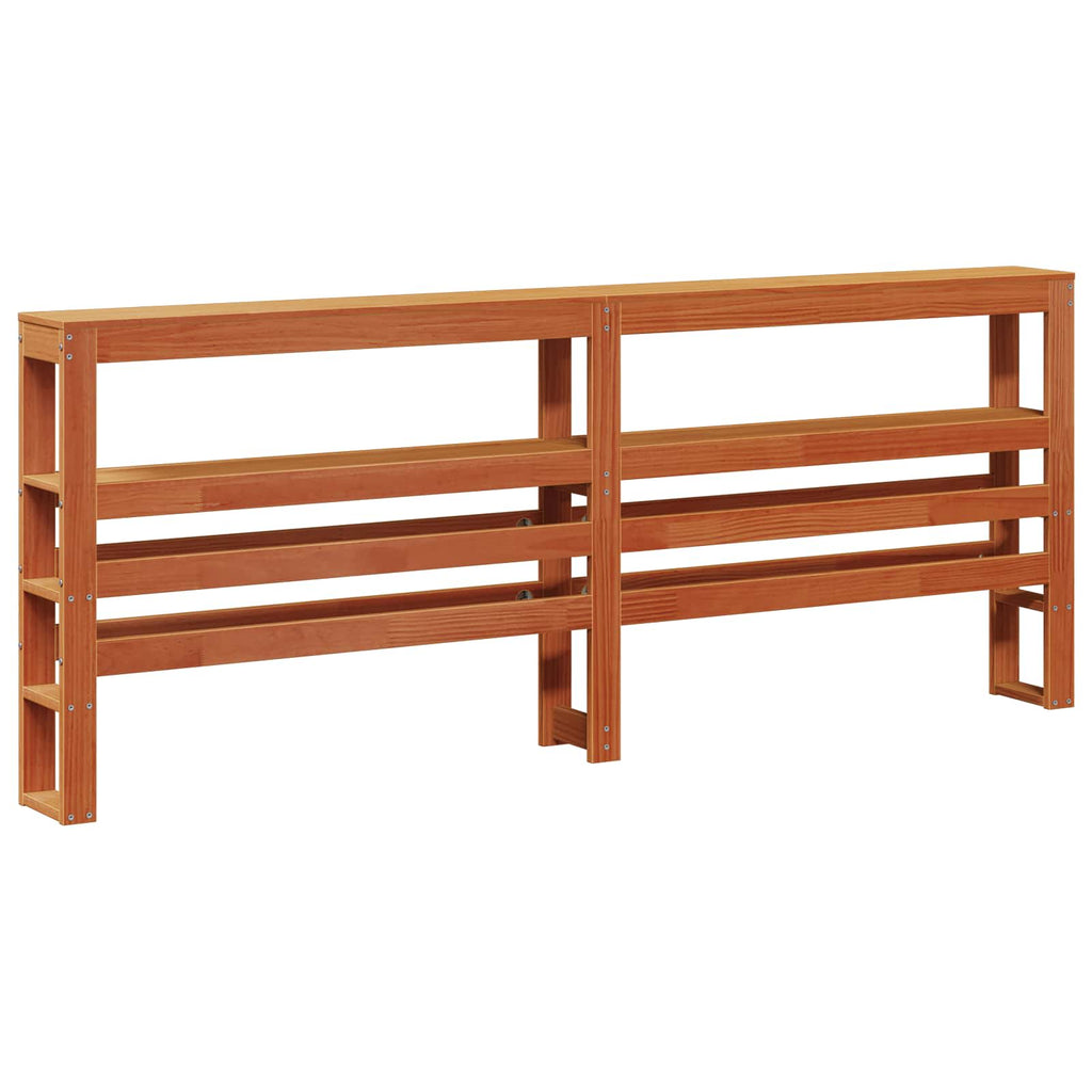 vidaXL Ramka łóżka Z zagłówkiem 2 pcs Woskowy Brąz Lite drewno sosnowe