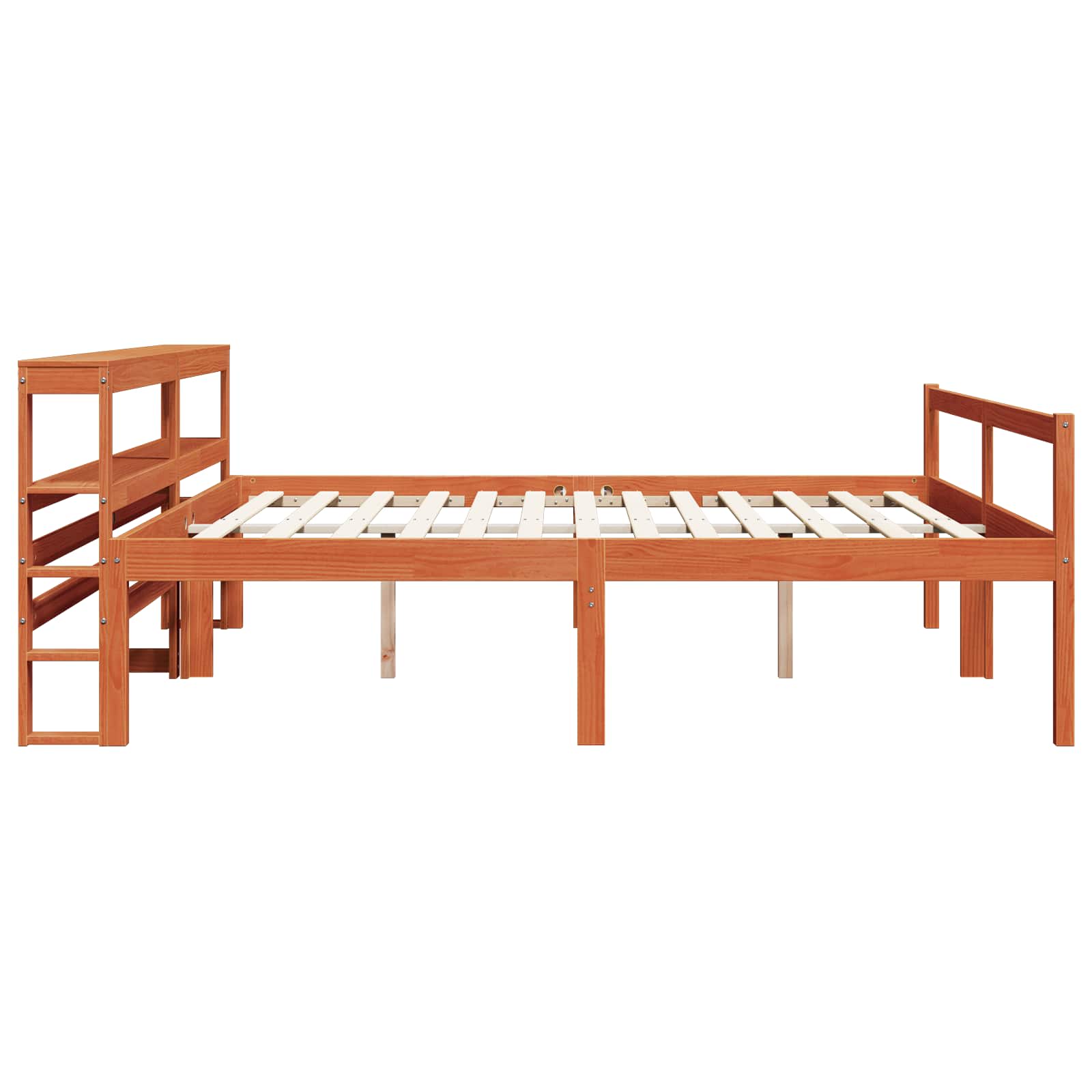 vidaXL Ramka łóżka Z zagłówkiem 2 pcs Woskowy Brąz Lite drewno sosnowe