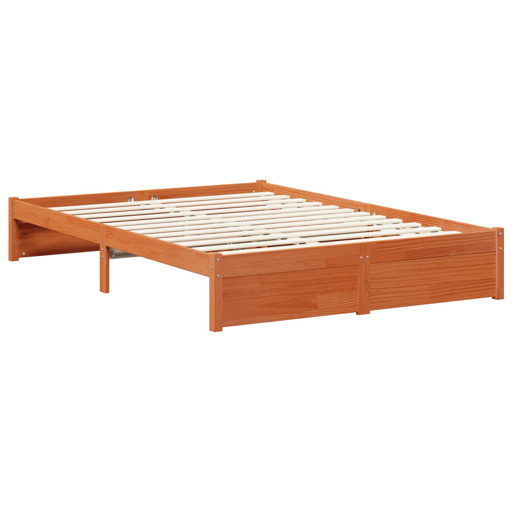 vidaXL Ramka łóżka Woskowy Brąz 150 x 200 cm Lite drewno sosnowe
