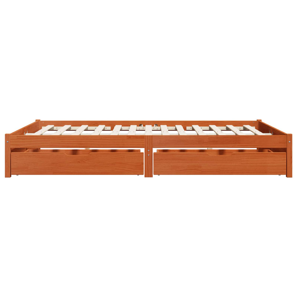 vidaXL Ramka łóżka Woskowy Brąz 150 x 200 cm Lite drewno sosnowe