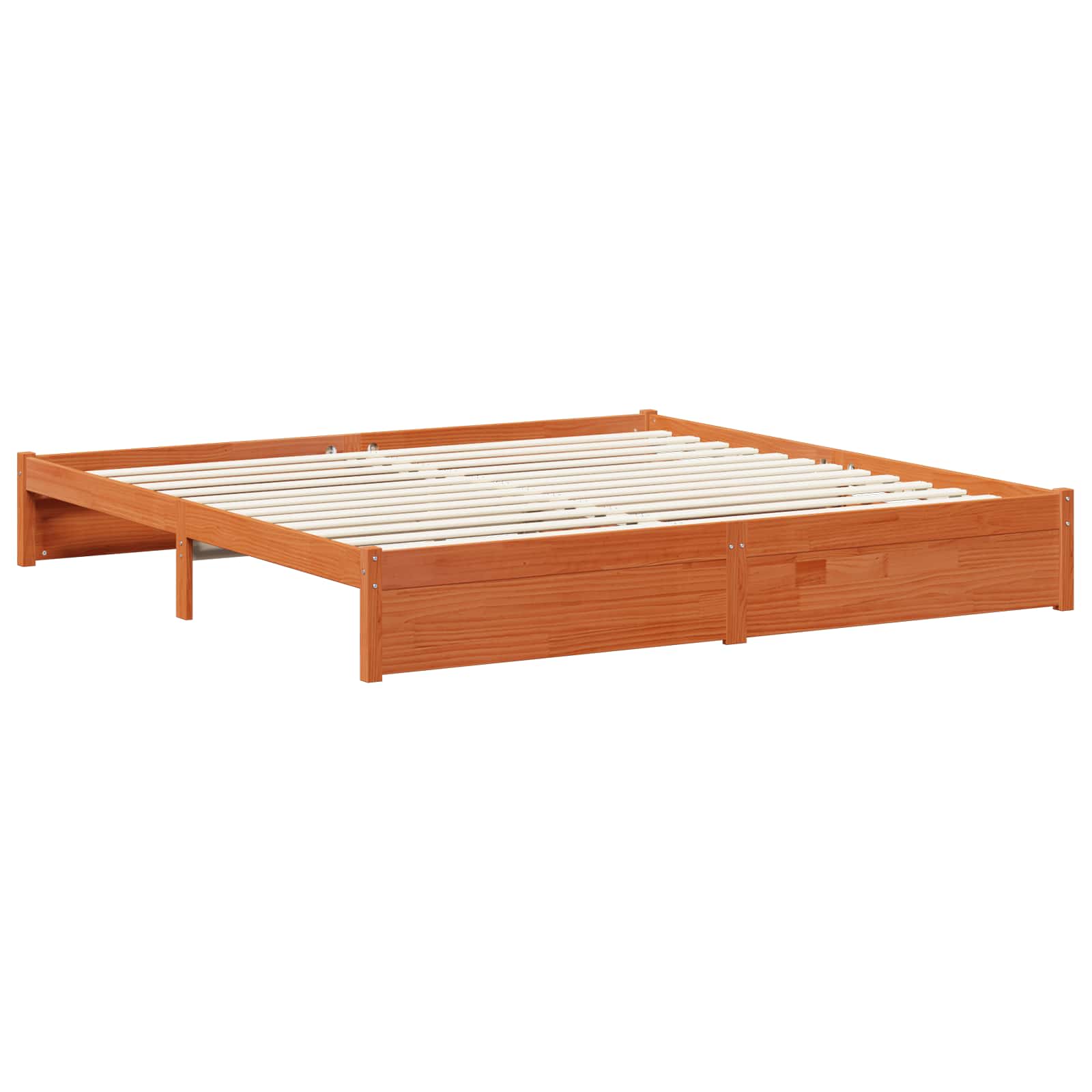 vidaXL Ramka łóżka Woskowy Brąz 200 x 200 cm Lite drewno sosnowe